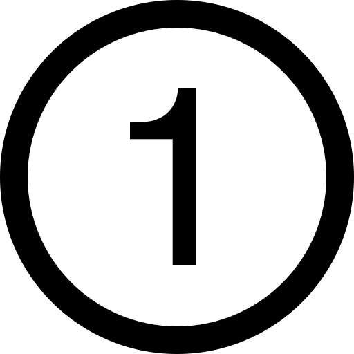 Number 1 in a black circle.