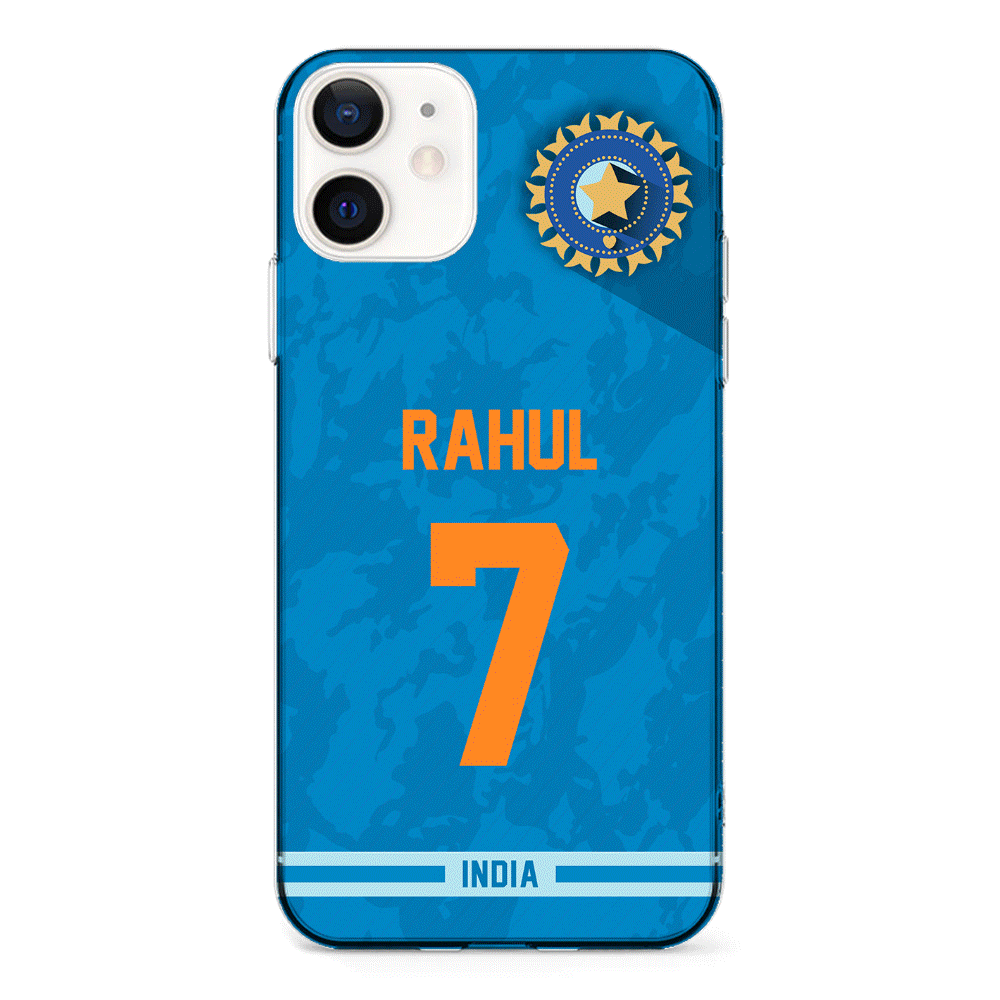 Apple iPhone 12 Mini / Clear Classic Phone Case Personalized Cricket Jersey Phone Case Custom Name & Number - Stylizedd