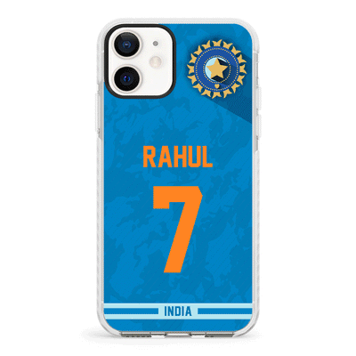 Apple iPhone 12 Mini / Impact Pro White Phone Case Personalized Cricket Jersey Phone Case Custom Name & Number - Stylizedd