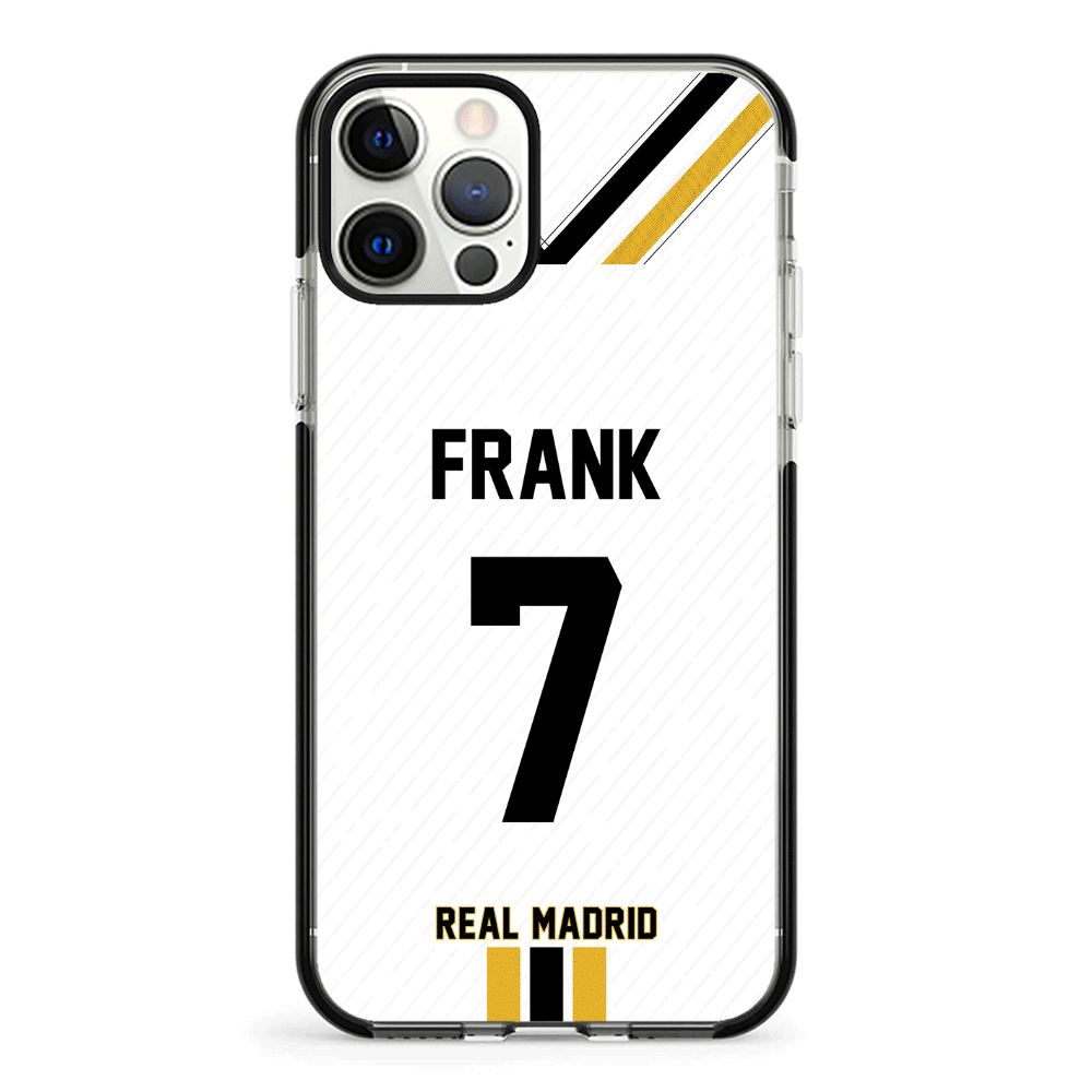 Apple iPhone 12 | 12 Pro / Impact Pro Black Phone Case Personalized Football Clubs Jersey Phone Case Custom Name & Number - Stylizedd