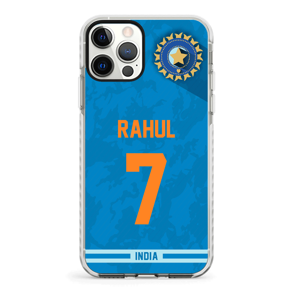Apple iPhone 12 | 12 Pro / Impact Pro White Phone Case Personalized Cricket Jersey Phone Case Custom Name & Number - Stylizedd