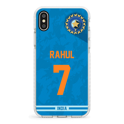Apple iPhone X / iPhone XS / Impact Pro White Phone Case Personalized Cricket Jersey Phone Case Custom Name & Number - Stylizedd