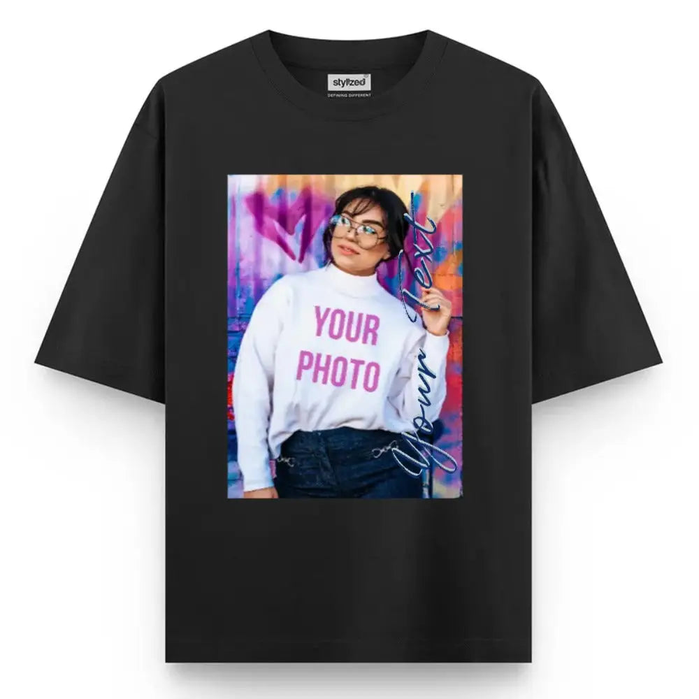 Custom Photo My Style T-shirt - Oversize - Black / XS - T-Shirt