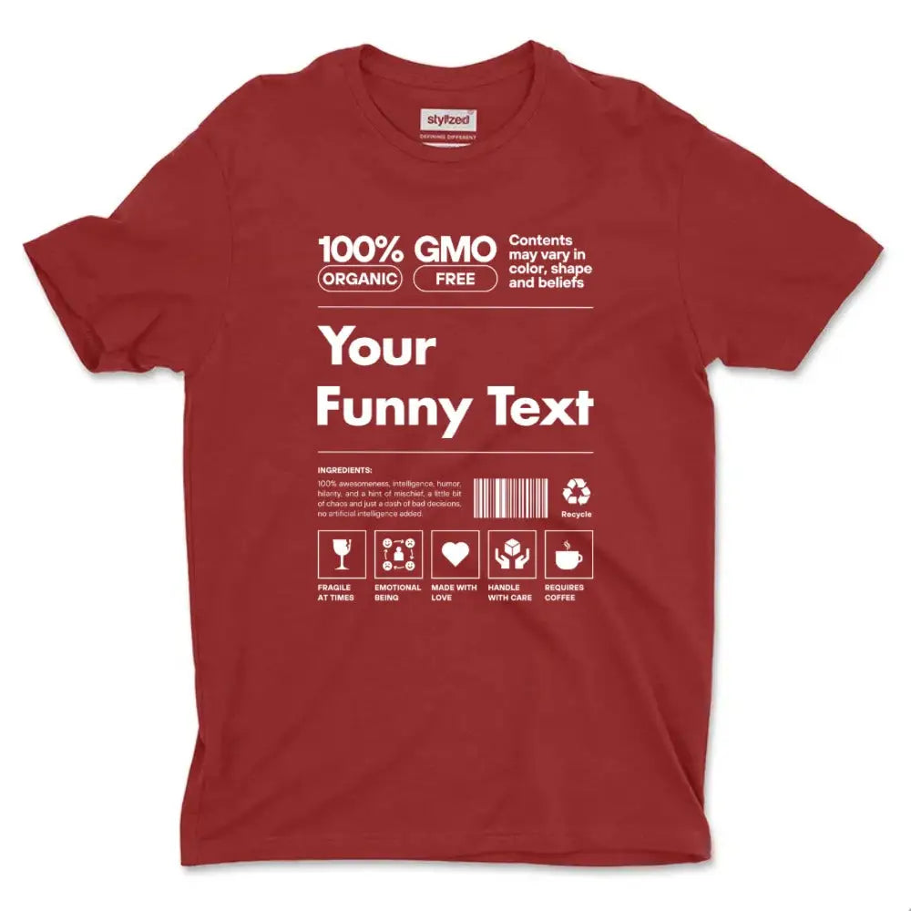 Custom Organic GMO Free Label T-shirt - Classic - Maroon / XS - T-Shirt