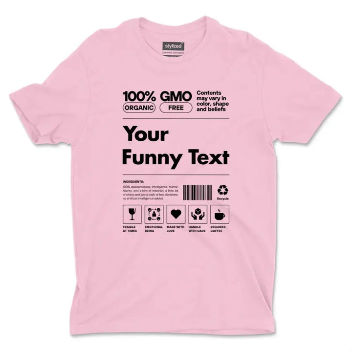 Custom Organic GMO Free Label T-shirt - Classic - Pink / XS - T-Shirt