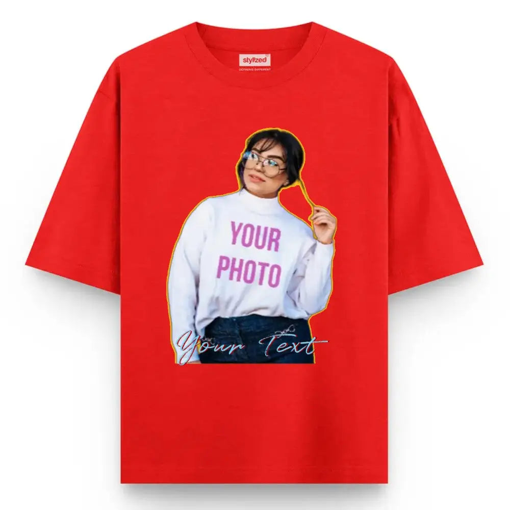 Custom Cutout Photo My Style T-shirt - Oversize - Red / XS - T-Shirt