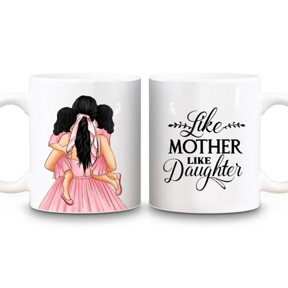 11 Oz Mug Mother 2 daughters Custom Clipart, Text Mug - Stylizedd