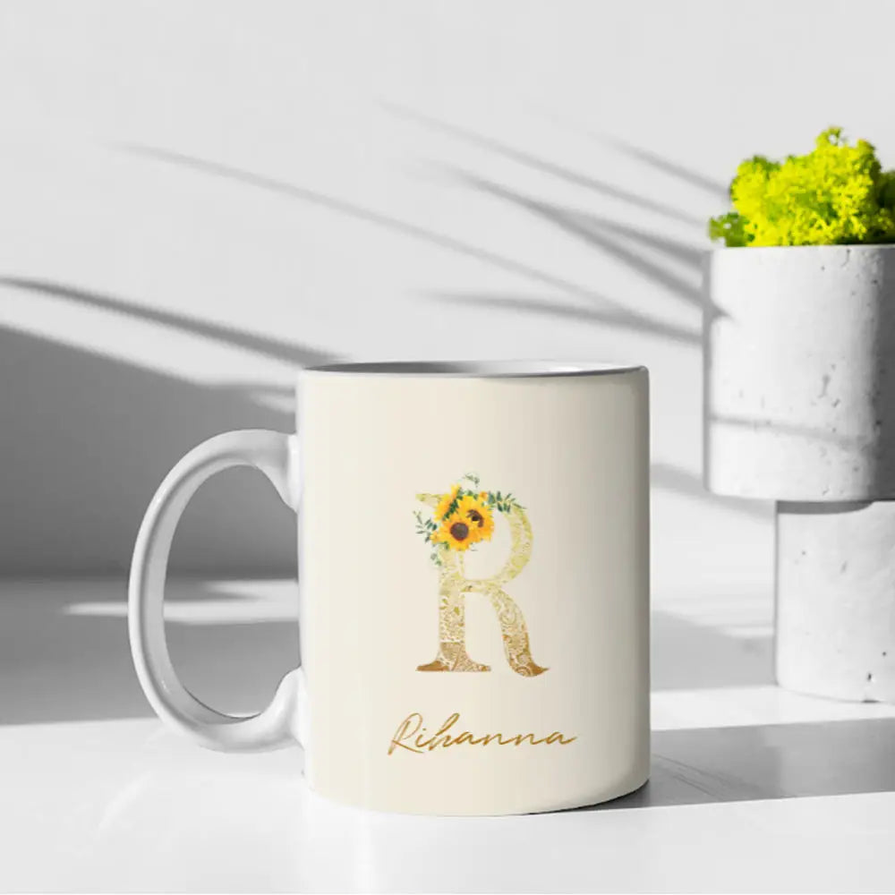 Mug Floral Mandala Initial Mug - Stylizedd.com