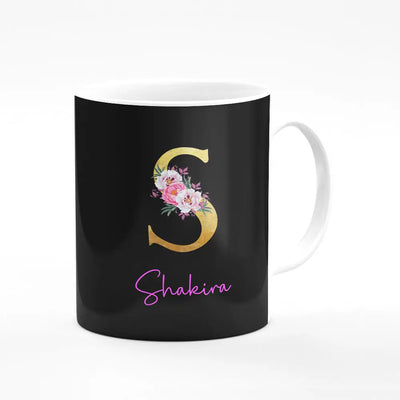 11 Oz Mug Floral Initial Mug - Stylizedd.com