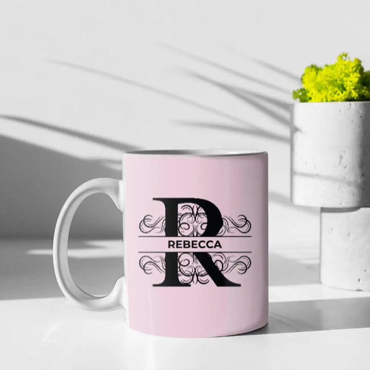 Mug Split Floral Initial Mug - Stylizedd.com