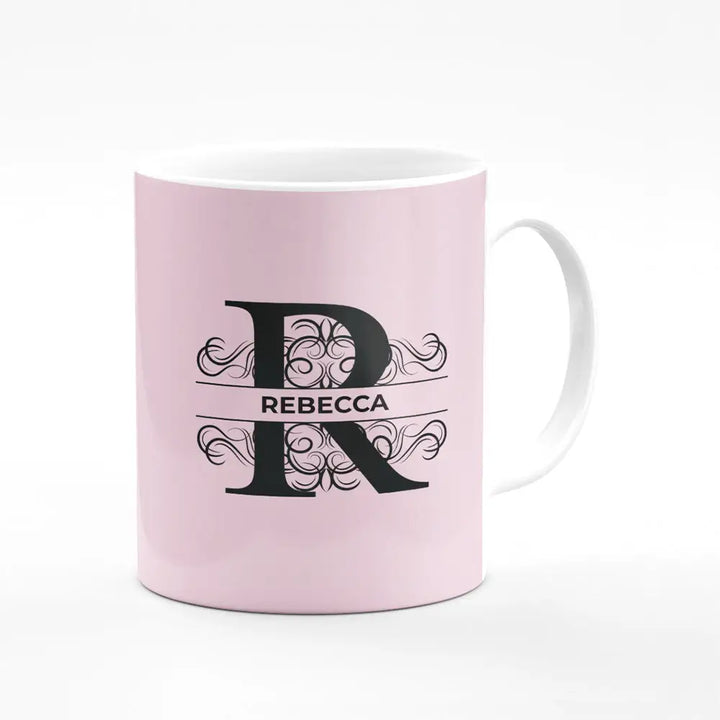 11 Oz Mug Split Floral Initial Mug - Stylizedd.com