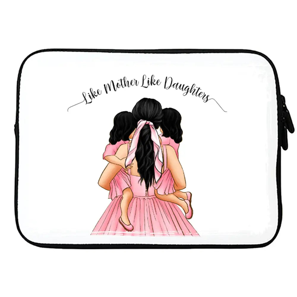 MacBook / Laptop 11"-12" Laptop sleeves Mother 2 daughters Custom Clipart, Text Laptop MacBook Sleeve - Stylizedd