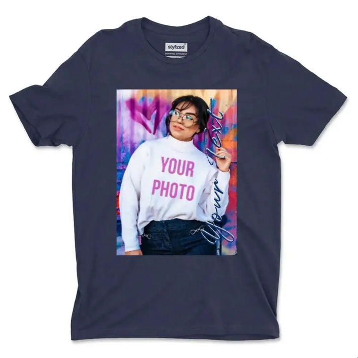 Custom Photo My Style T-shirt - Classic - Navy Blue / XS - T-Shirt