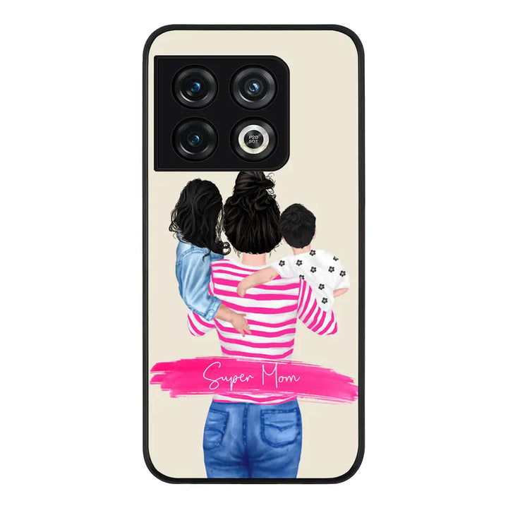 OnePlus 10 Pro 5G / Rugged Black Phone Case Custom Clipart Text Mother Son & Daughter Phone Case - OnePlus - Stylizedd