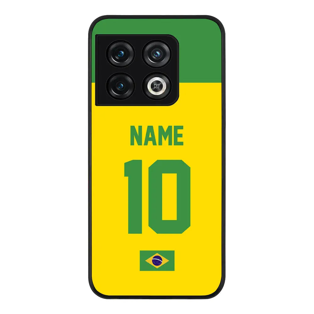 OnePlus 10 Pro 5G / Rugged Black Phone Case Personalized Football Jersey Phone Case Custom Name & Number - OnePlus - Stylizedd