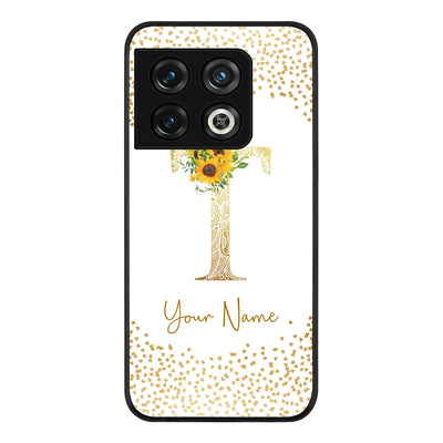 OnePlus 10 Pro 5G / Rugged Black Phone Case Floral Mandala Initial Phone Case - OnePlus - Stylizedd