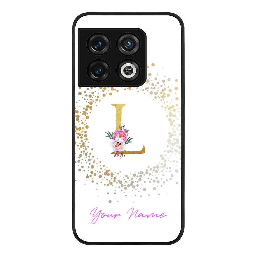 OnePlus 10 Pro 5G Rugged Black Floral Initial Phone Case - OnePlus - Stylizedd.com