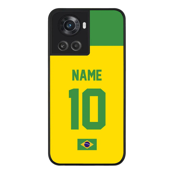 OnePlus 10R 5G / OnePlus Ace 5G / Rugged Black Phone Case Personalized Football Jersey Phone Case Custom Name & Number - OnePlus - Stylizedd