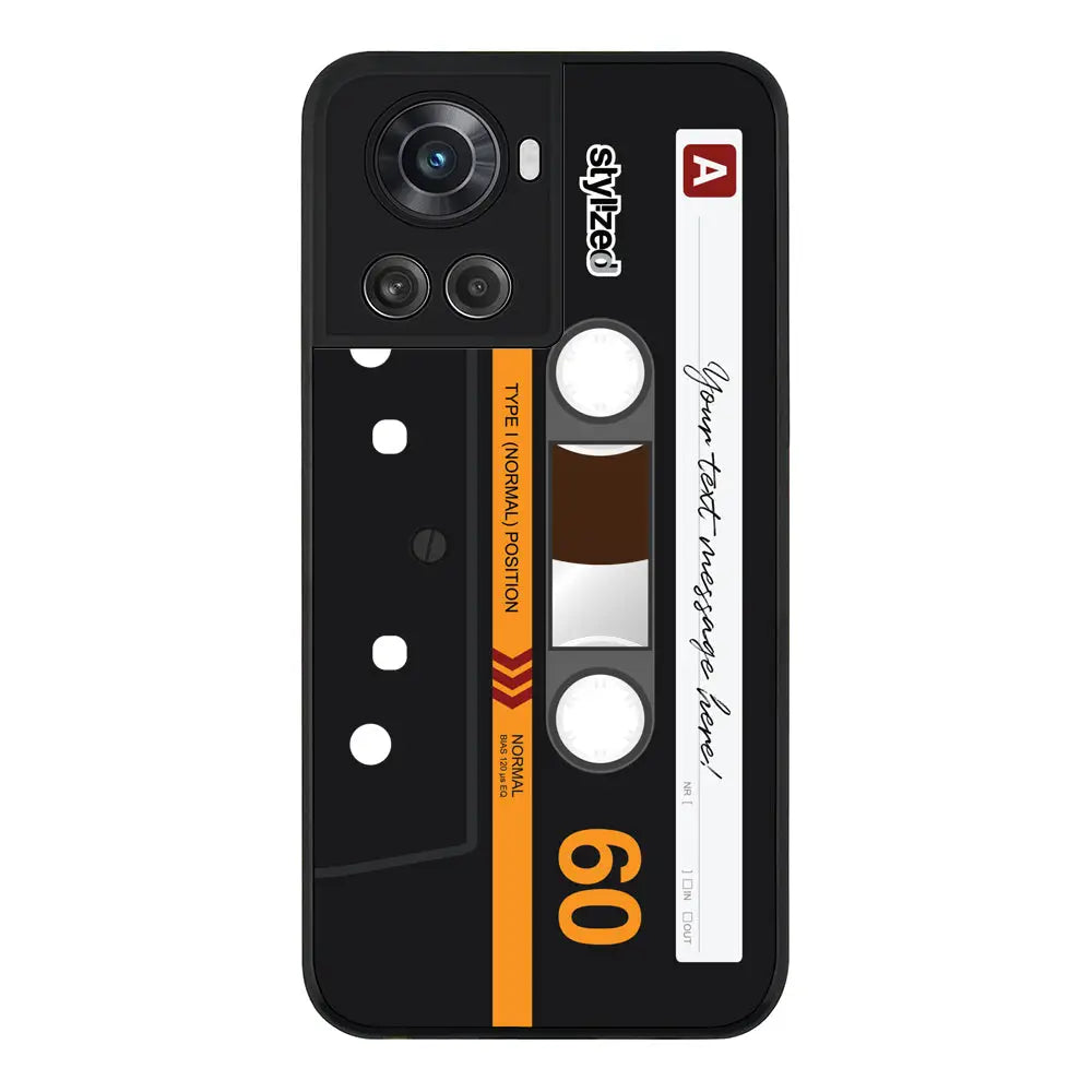 OnePlus 10R 5G / OnePlus Ace 5G / Rugged Black Phone Case Custom Retro Cassette Tape Phone Case - OnePlus - Stylizedd