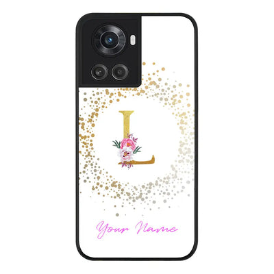 OnePlus 10R 5G / OnePlus Ace 5G Rugged Black Floral Initial Phone Case - OnePlus - Stylizedd.com