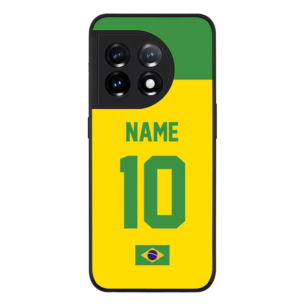 OnePlus 11 5G Rugged Black Personalized Football Jersey Phone Case Custom Name & Number - OnePlus - Stylizedd.com