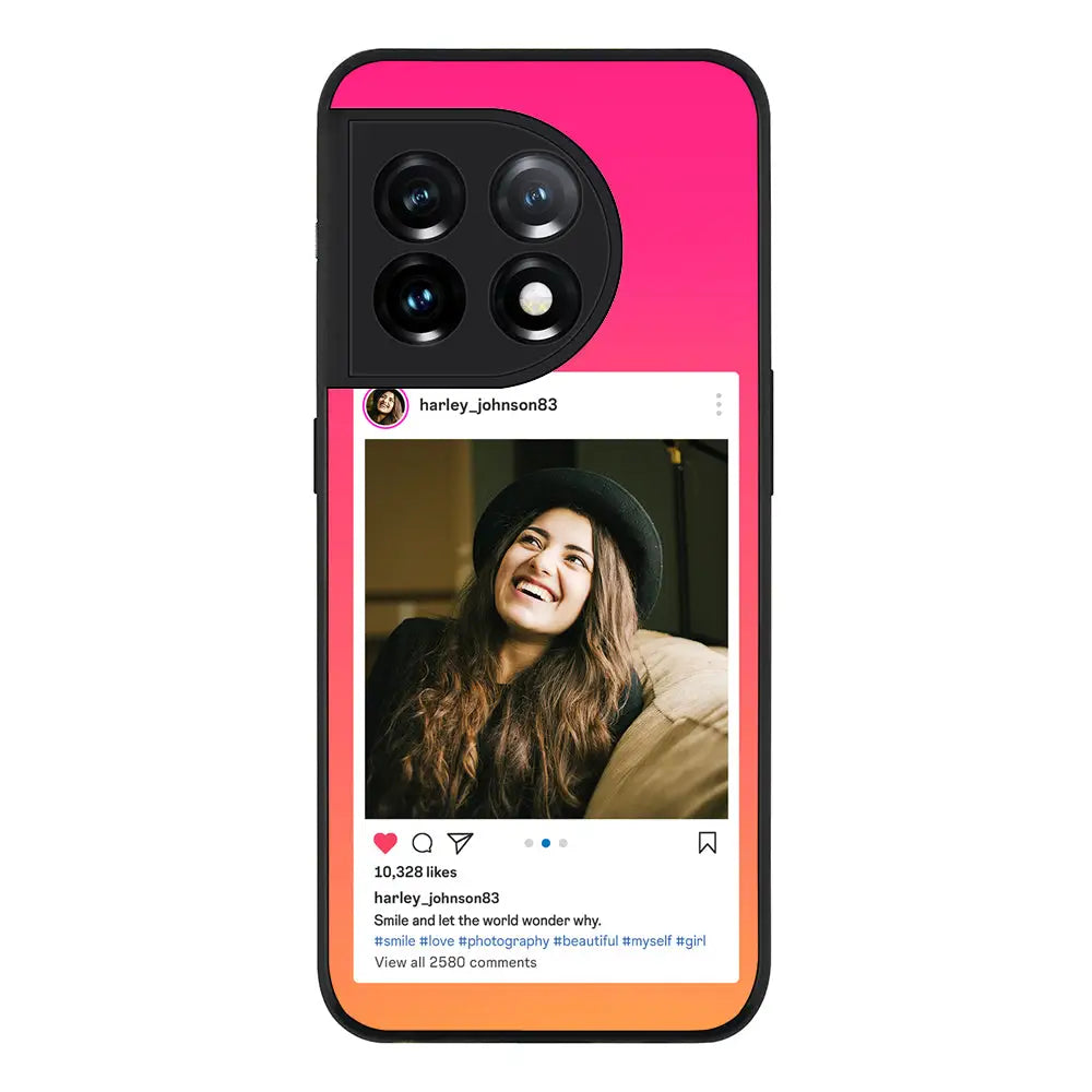 OnePlus 11 5G / Rugged Black Phone Case Custom Photo Instagram Post Template, Phone Case - OnePlus - Stylizedd