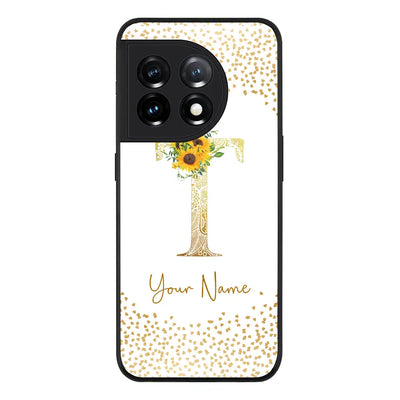 OnePlus 11 5G / Rugged Black Phone Case Floral Mandala Initial Phone Case - OnePlus - Stylizedd