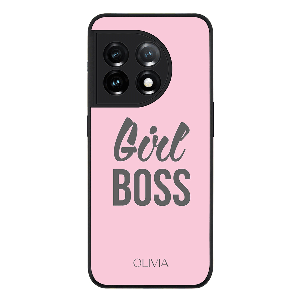 OnePlus 11 5G / Rugged Black Personalized Name Girl Boss, Phone Case - OnePlus - Stylizedd.com