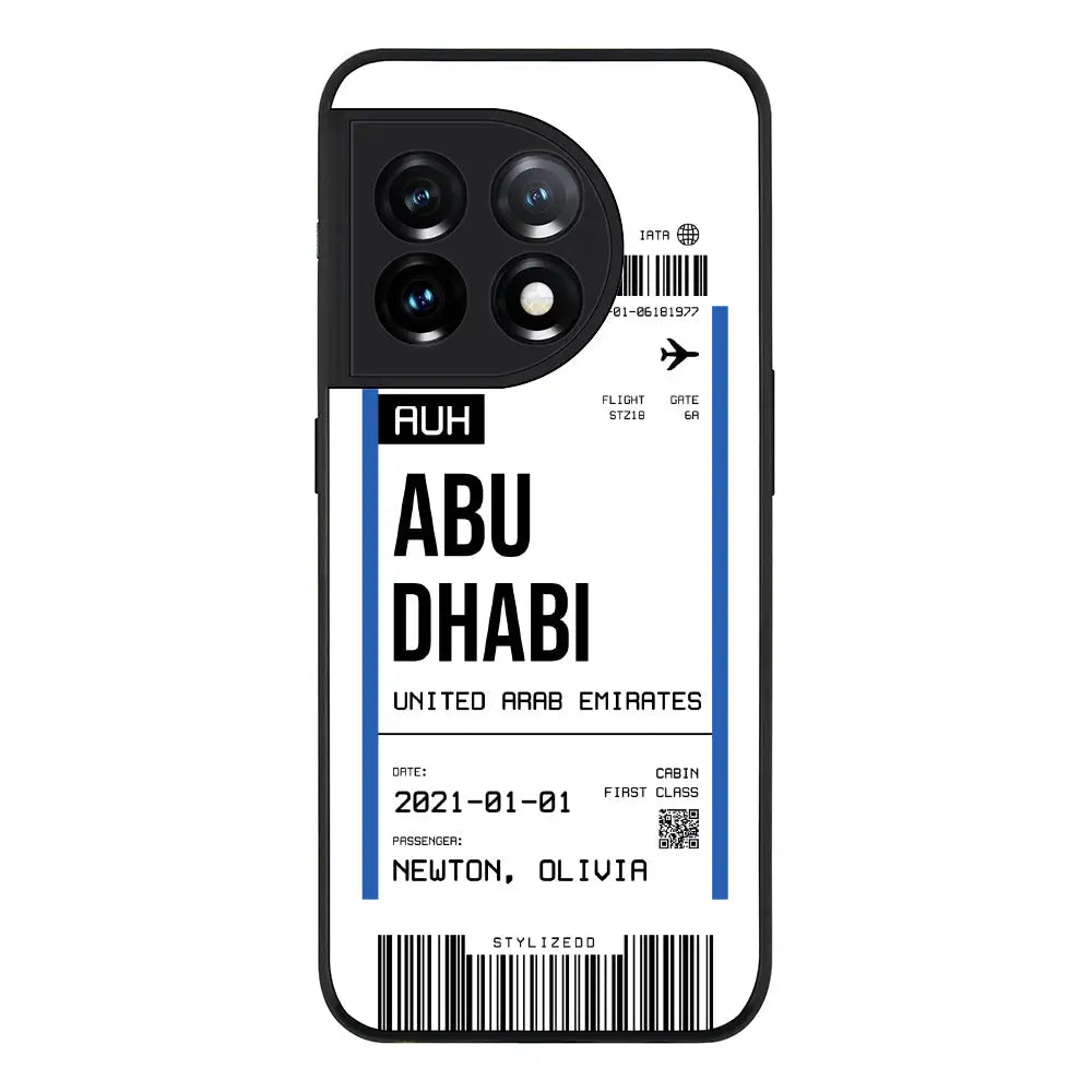 OnePlus 11R 5G / OnePlus Ace 2 Rugged Black Custom Flight Boarding Pass Ticket Phone Case - OnePlus - Stylizedd.com