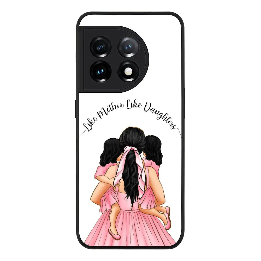 OnePlus 11R 5G / OnePlus Ace 2 / Rugged Black Phone Case Mother 2 daughters Custom Clipart, Text Phone Case - OnePlus - Stylizedd