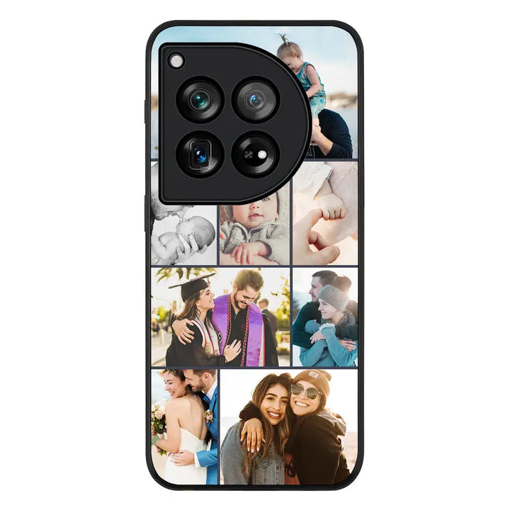 Personalised Photo Collage Grid Phone Case - OnePlus - 12 / Rugged Black - Stylizedd