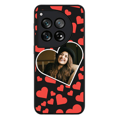 Custom Photo Heart shaped Phone Case - OnePlus - 12 / Rugged Black - Stylizedd