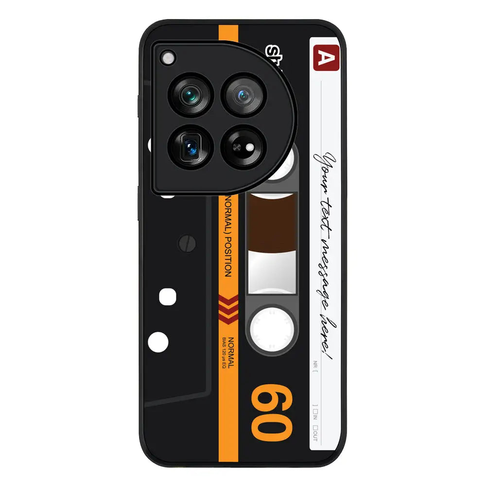 Custom Retro Cassette Tape Phone Case - OnePlus - 12 / Rugged Black - Stylizedd