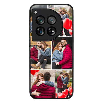 Personalised Valentine Photo Collage Grid Phone Case - OnePlus - 12 / Rugged Black - Stylizedd