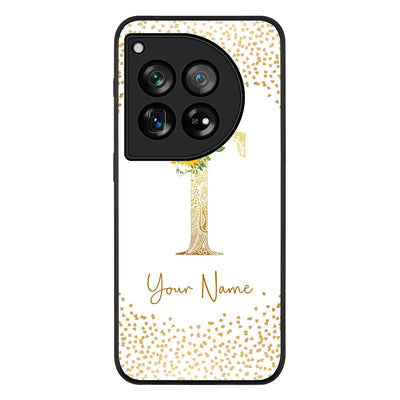 Floral Mandala Initial Phone Case - OnePlus - 12 / Rugged Black - Stylizedd