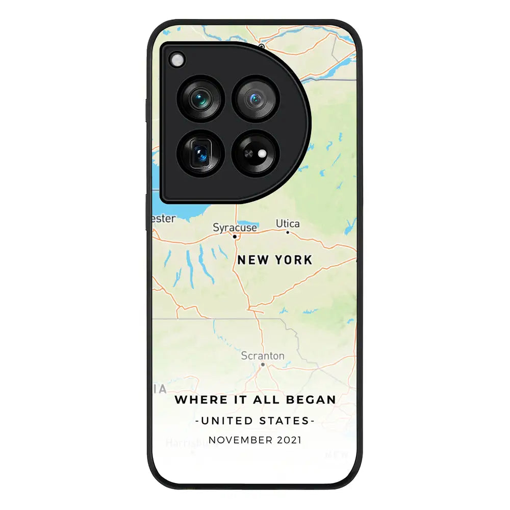 Personalized map Phone Case - OnePlus - 12R / Ace 3 / Rugged Black - Stylizedd