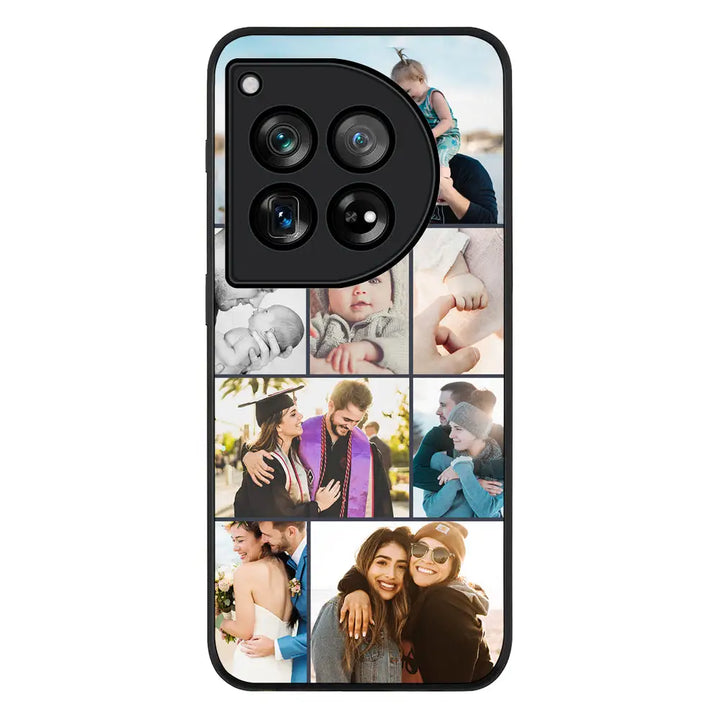 Personalised Photo Collage Grid Phone Case - OnePlus - 12R / Ace 3 / Rugged Black - Stylizedd