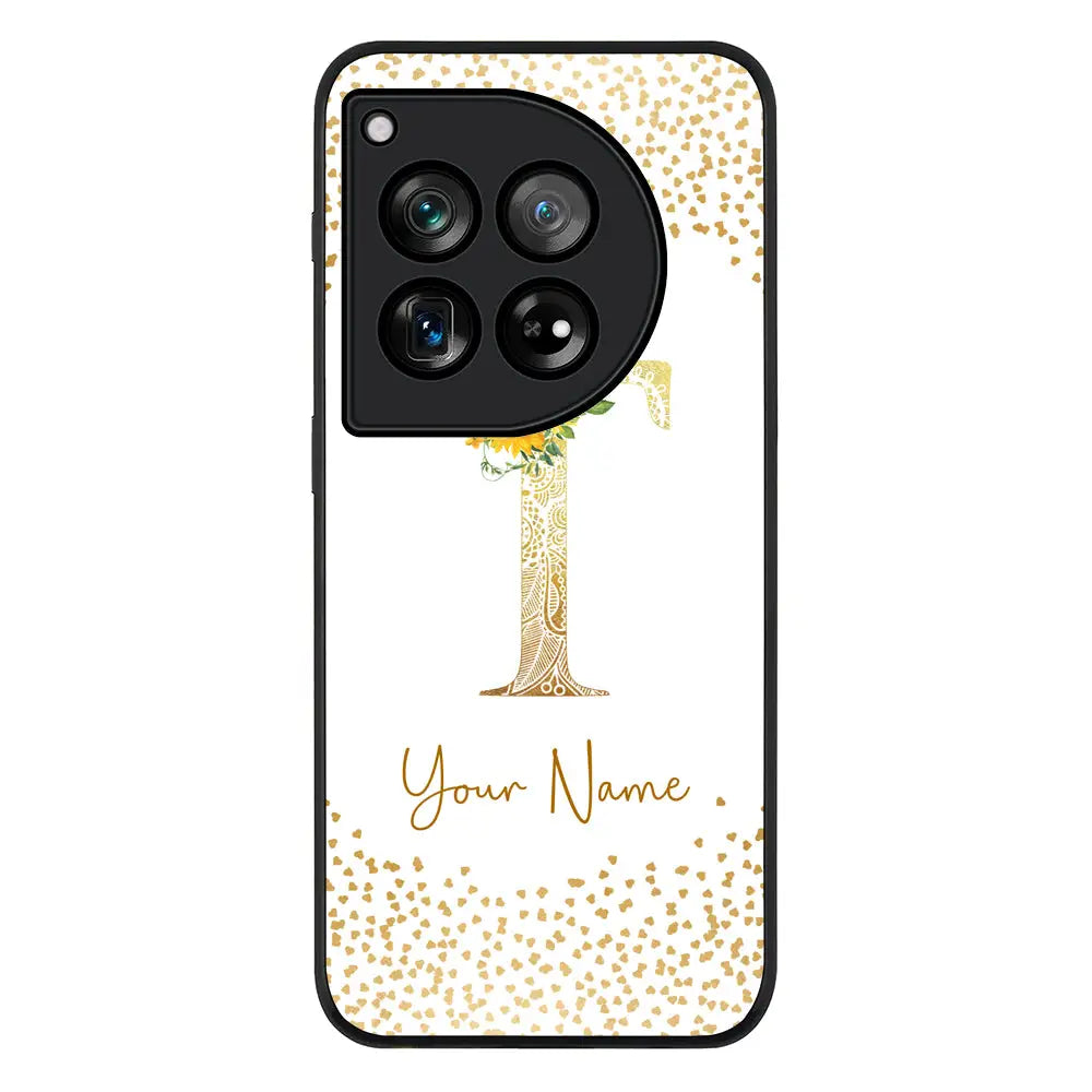 Floral Mandala Initial Phone Case - OnePlus - 12R / Ace 3 / Rugged Black - Stylizedd