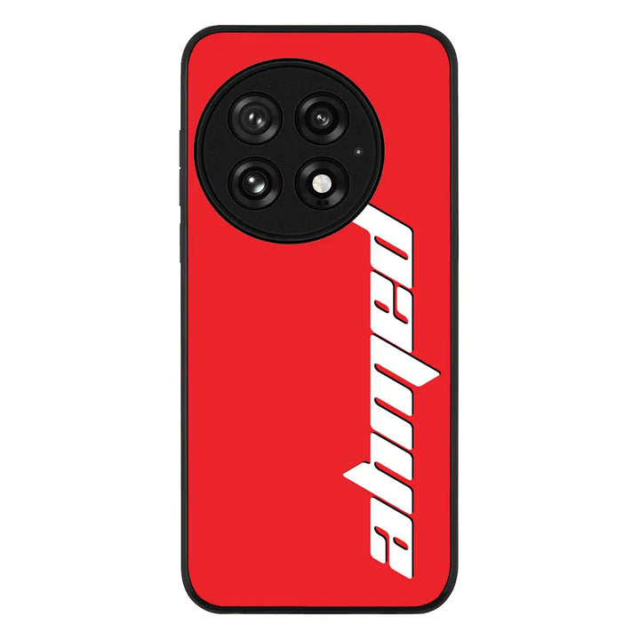 Custom Text Vertical Name Phone Case - OnePlus - 13 / Rugged Black - Stylizedd