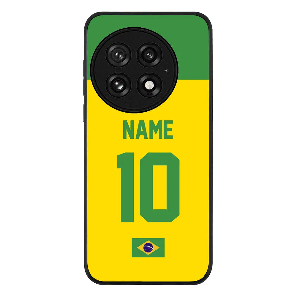 Personalized Football Jersey Phone Case Custom Name & Number - OnePlus - 13 / Rugged Black