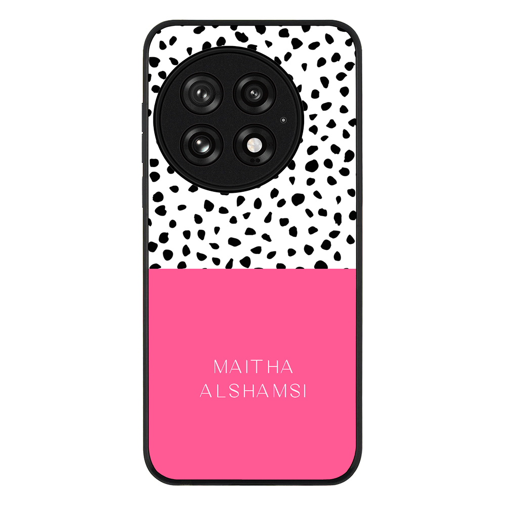 Personalized Text Colorful Spotted Dotted Phone Case - OnePlus - 13 / Rugged Black - Stylizedd