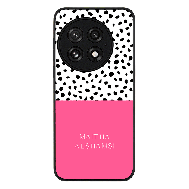 Personalized Text Colorful Spotted Dotted Phone Case - OnePlus - 13 / Rugged Black - Stylizedd