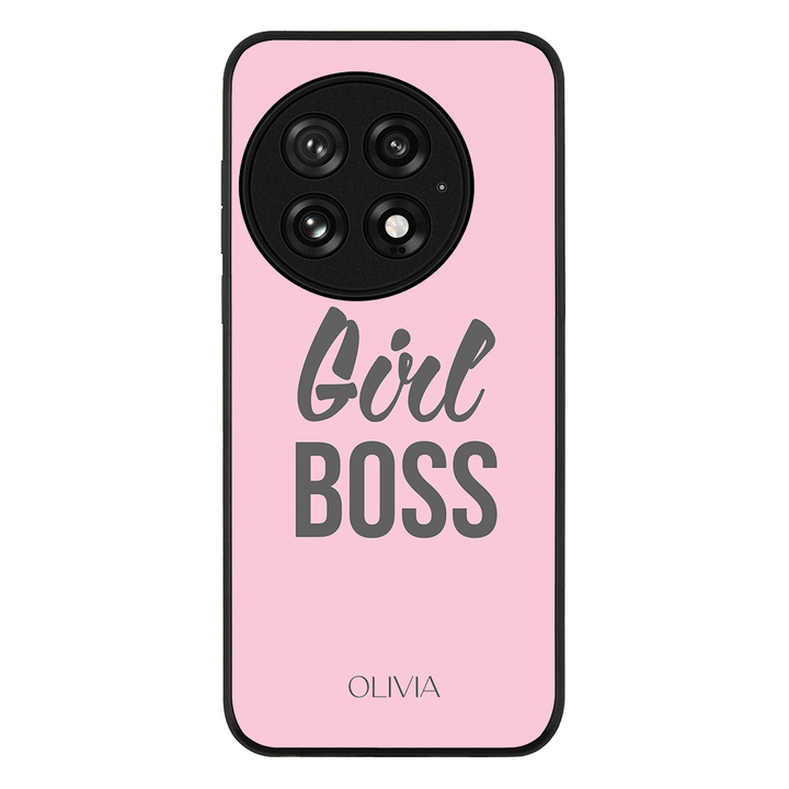 Personalized Name Girl Boss Phone Case - OnePlus - 13 / Rugged Black - Stylizedd