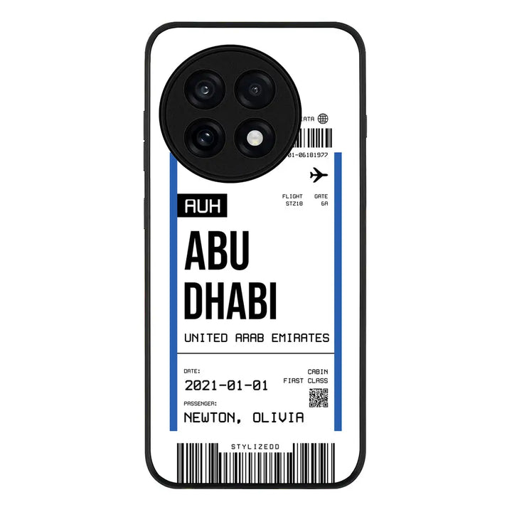 Custom Flight Boarding Pass Ticket Phone Case - OnePlus - 13R / Ace 5 Pro / Rugged Black - Stylizedd