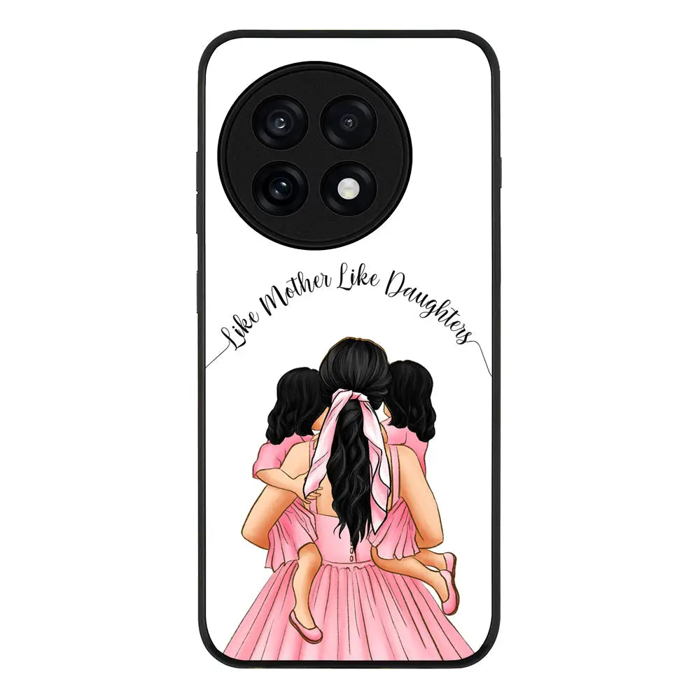 Mother 2 daughters Custom Clipart Text Phone Case - OnePlus - 13R / Ace 5 Pro / Rugged Black
