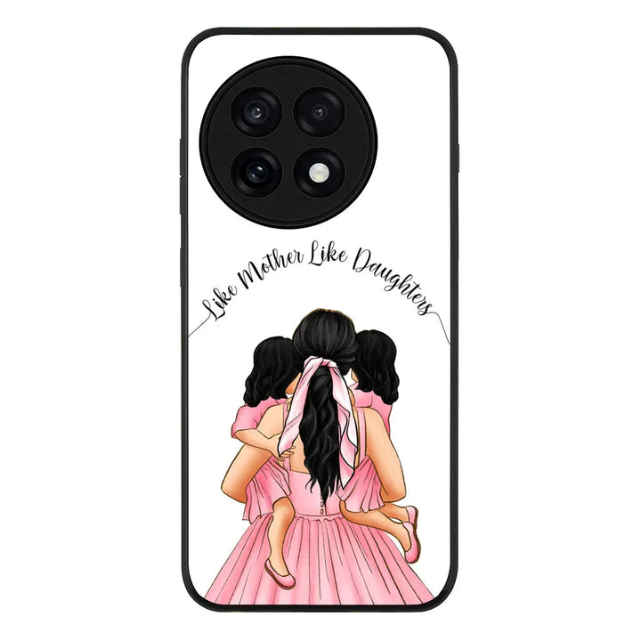 Mother 2 daughters Custom Clipart Text Phone Case - OnePlus - 13R / Ace 5 Pro / Rugged Black