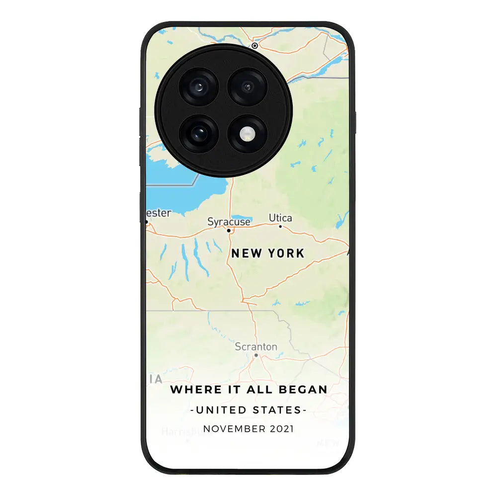 Personalized map Phone Case - OnePlus - 13R / Ace 5 Pro / Rugged Black - Stylizedd