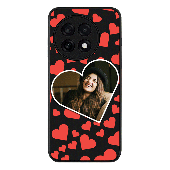 Custom Photo Heart shaped Phone Case - OnePlus - 13R / Ace 5 Pro / Rugged Black - Stylizedd