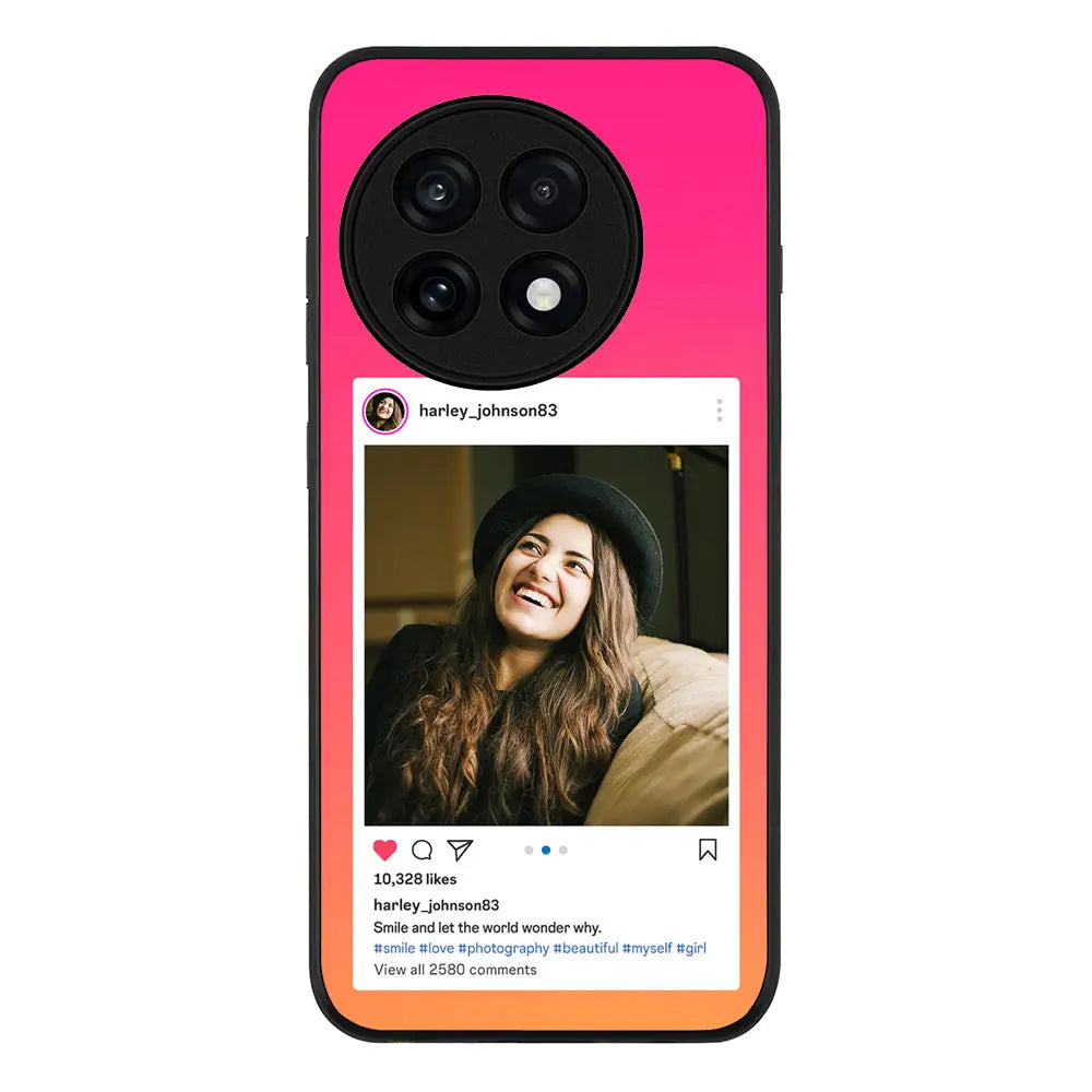 Custom Photo Instagram Post Template Phone Case - OnePlus - 13R / Ace 5 Pro / Rugged Black