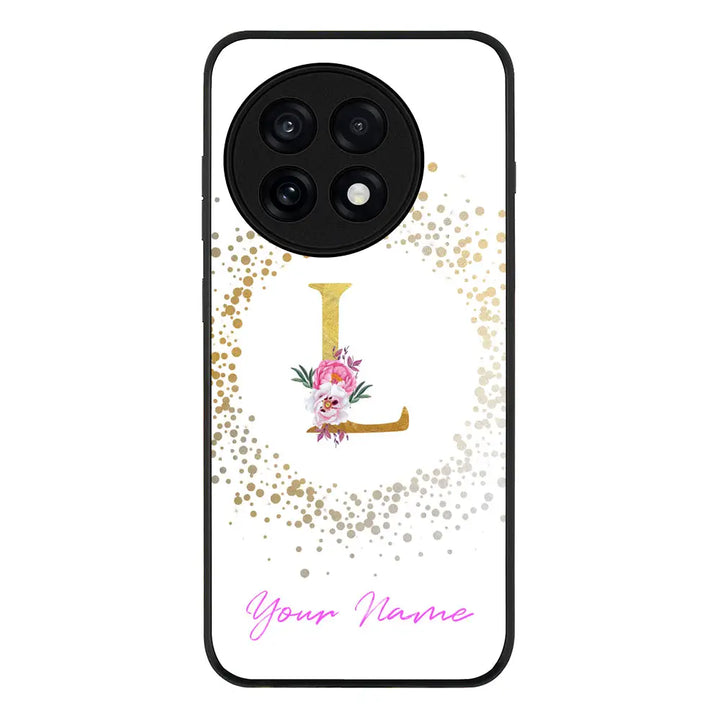 Floral Initial Phone Case - OnePlus - 13R / Ace 5 Pro / Rugged Black - Stylizedd